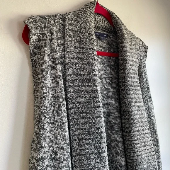 Gap Shawl Collar Open Cardigan Sleeveless Sweater Size S - Picture 2 of 6